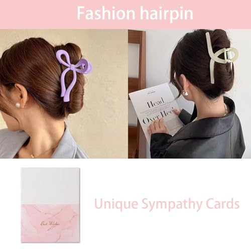 Spa Headband and Wristband Set Top Knotted Headbands Big Hair Claw Clips Butterfly Hair Accessories Satin Silk Scrunchies Quilted Makeup Bag Blank Cards Gift Box Gifts for Women and Teen Girl Gifts - color: Pink