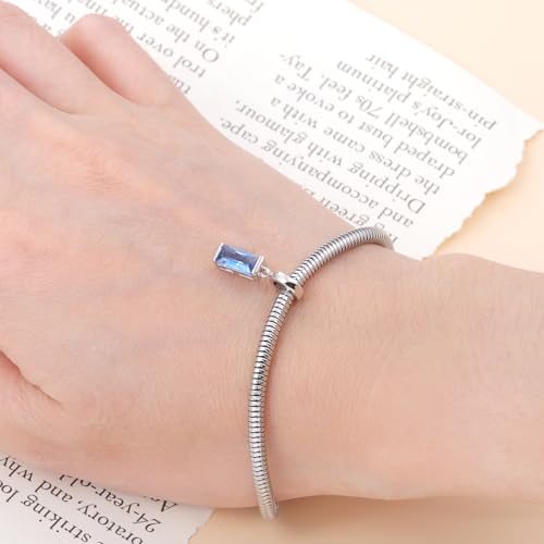 Helonley Birthstone Charms for Charms Bracelet: Birth Stone Charms | 925 Sterling Silver Birth Stone Bead Charms for Bracelets and Necklaces, Christmas Birthday Gifts for Mom and Wife - color: Dec.