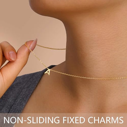 Turandoss Initial Necklaces for Women, Birthday Gifts for Women Teen Girls | 14K Gold Plated Letter A-Z Initial Pendant, Personalized Jewelry Gifts - color: E