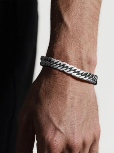 Supcare Unique Anniversary Birthday Valentines Fathers Day Stainless Steel Cuban Link Bracelets for Men Him, To My Man Dad Husband Love Always Remember Wrist Chain Bracelet Jewelry Gifts - color: A-Steel 01 To My Son, size: 8.3 Inches-8mm Width