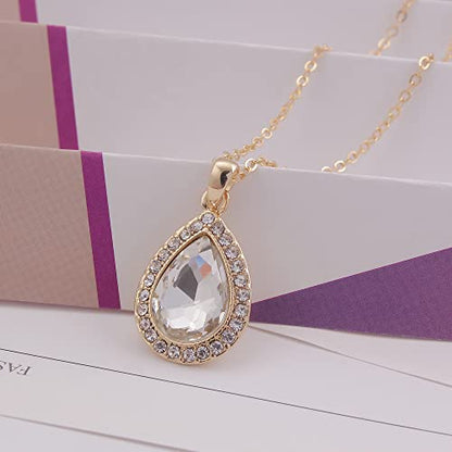 Bridesmaid Jewelry Set for Women,Pendant 18K Gold & Silver & Rose Gold Pendant Necklace Earrings Bracelet Set,Dainty Gift for Wedding/Proposal/Party/Anniversary - color: GOLD - 4 SETS