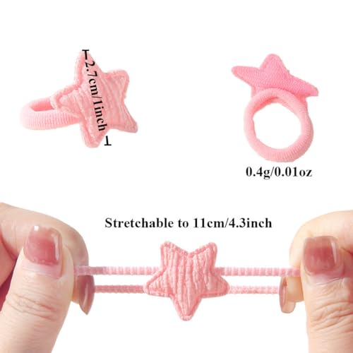 Toddler Hair Ties,30pcs Cartoon Bow,Star,Heart,Crowns Shaped with 0.78inch Rubber Band for Girls Baby,Elastic No Damage Hairs Tiny Hair Sruchies (hair tie) - color: hair tie