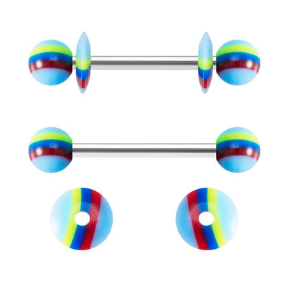 14G Body Piercing Jewelry Surgical Steel Belly Button Rings Tongue Rings Packs Silicone Spike Ball Barbell Belly Tongue Nipple Rings Piercing for Women - style: 12pcs tongue rings