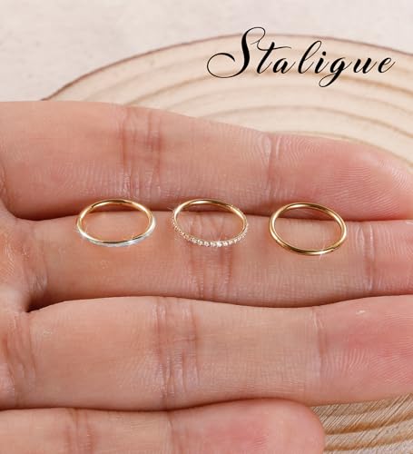 3pcs Nose Rings Hoops - 316L Surgical Steel Hinged Nose Hoops 16G/18G/20G CZ Clicker Septum Nose Ring Lip Helix Cartilage Hoop Earring Daith Rook Conch Body Piercing Jewelry for Women Men 8mm 10mm - color: Gold, size: 18 gauge(1.0mm)-10mm