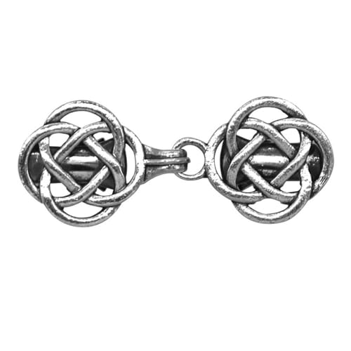 Vintage Cardigan Clip Zinc Alloy - Shawl Collar Pin for Sweater and Blouse, Antique Pattern Accessory - color: Silver2