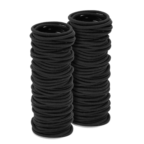 QIUTIMIY 100 Pcs No Damage Hair Ties Thick Hair Elastic Rubber Bands Hair Accessories Scrunchies Seamless for Women - color: Style 25