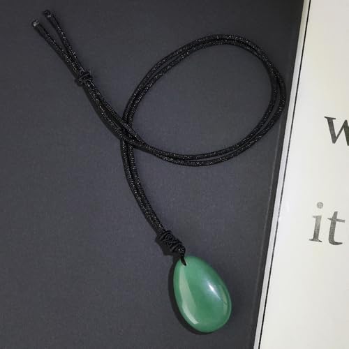 Anjiucc Natural Gemstone Tree of Life Black Obsidian/Golden Obsidian Pendant Necklace for Male and Female Necklace - color: Green Aventurine