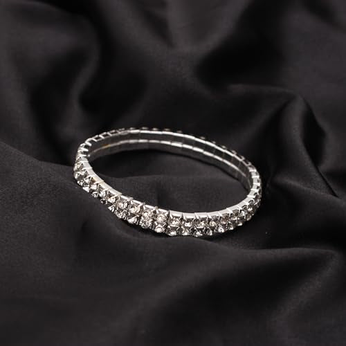 Silver Plated Elegant Necklace Earrings Bride Bridesmaid Jewelry Sets for Wedding Prom Crystal Jewelry Set for Women Costume Accessories - color: 010-Silver Plated