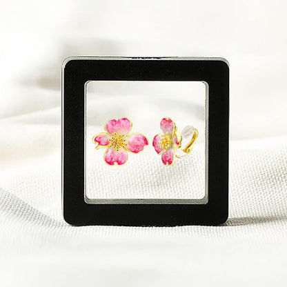 Clip on Earrings Women, 14K Gold Plated Earrings for Sensitive Ears, Fashion Women's Earrings Jewelry Birthday Gift for Wife Grandma Daughter Girls on Christmas Thanksgiving - color: Pink Enamel Earrings