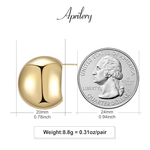 Gold Stud Earrings for Women, Trendy Geometric 14K Gold Plated CZ Crystal Stud Lightweight Hypoallergenic Jewelry for Her - color: Gold Hoop