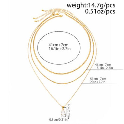 Layered Gold Necklaces for Women,18K Plated Gold Zirconia Necklace | Non Tarnish Trendy Jewelry Gift Cuban Chain Choker - color: color-2