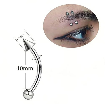 Zolure Eyebrow Piercing Jewelry Curved Barbell Stianless Steel Tiny Eyebrow Ring Daith Rook Earrings Vertical Labret Lip Jewelrys Ear Helix Conch for Women Men 16g 6mm/8mm/10mm - color: 16G 6mm/8mm/10mm #1S