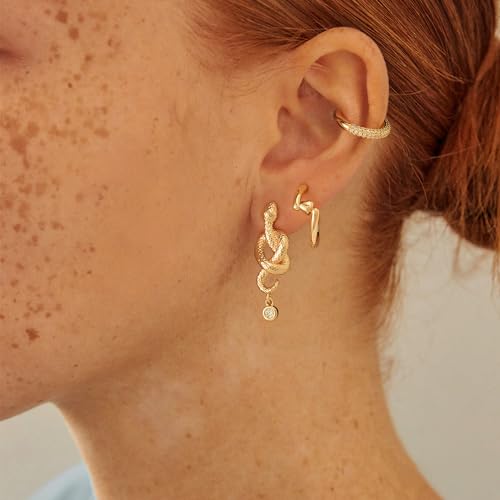 Women Ear Cuff Earring Gold Non Pierced Ear Cartilage Clip on Wrap Hoop 14K Gold Filled Tiny Boho Beach Simple Minimalist Delicate Handmade Hypoallergenic Jewelry Gift-Sold as Single/Pair - style: Tube A