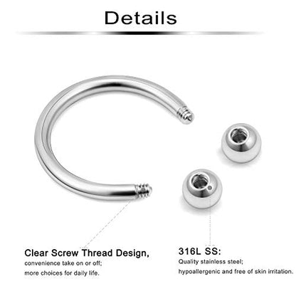 Lip Rings 32PCS Labret Jewelry Monroe Lip Barbell Ring Snake Bite Piercing Jewelry 16G Helix Earring Daith Tragus Cartilage Studs Surgical Steel Piercing Jewelry for Women Men - color: 32pcs,16 gauge