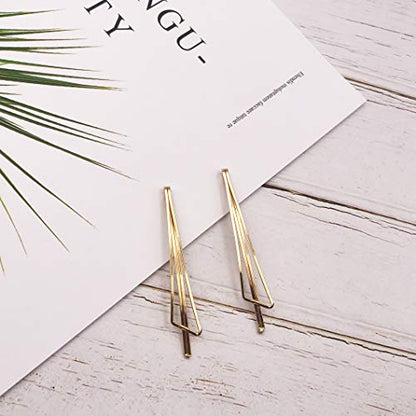 Messen Hair Pins Set Geometric Hair Clips Metal Hairpin Minimalist Hair Styling Jewelry Hair Clamps Accessories Barrettes Gold Bobby Pin for Girl Women (8 Pieces,Style 7)