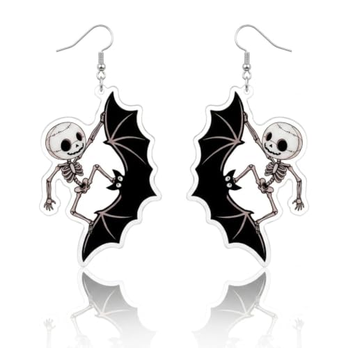 4th of July Earrings,Patriotic Dangle Stud for Women, Fourth of July Jewelry for Veterans Day - color: SKULL01