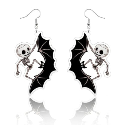 4th of July Earrings,Patriotic Dangle Stud for Women, Fourth of July Jewelry for Veterans Day - color: SKULL01
