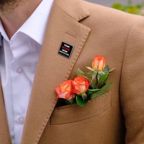 Custom Pins Custom Lapel Pins Customized Buttons Cute Pin for Backpacks Personalized Pin Add Logo Text Photo - color: Square