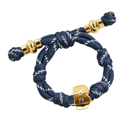 VLINRAS Bubble Initial Bracelet for Women Men, Green & Blue Knotty Puffy Letter Bracelets Gifts for Mom Dad Friends - color: Blue- B