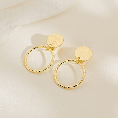 MUYAN Gold Clip On Drop Earrings for Women Non Piercing Dangle Earrings Fashion Jewelry - color: D Clip Gold