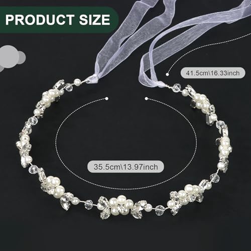 Wecoe Flower Girl Headpieces 2pcs Wedding Bridal Hair Accessories | Princess Headband for Birthday, Party, First Communion, Baptism - color: Silver A