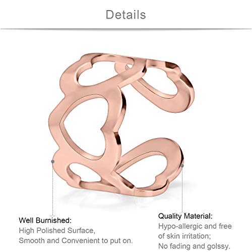 SCERRING Ear Cuff Fake Lip Helix Cartilage Clip On Wrap Earrings Non Piercing Earring Jewelry Set For Women Stainless Steel 15PCS - color: 15PCS - Rose Gold