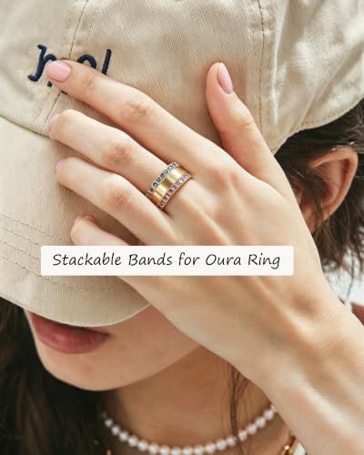 Birthstone Rings for Women 14K Gold Filled Stacking Rings for Oura Ring Gen 4/Oura Ring Gen 3, Cubic Zirconia Wedding Eternity Bands - color: 09. September