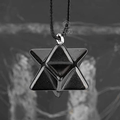 Shungite Pendants - Various Geometric Shapes - Authentic Stone - Certified - style: Merkaba