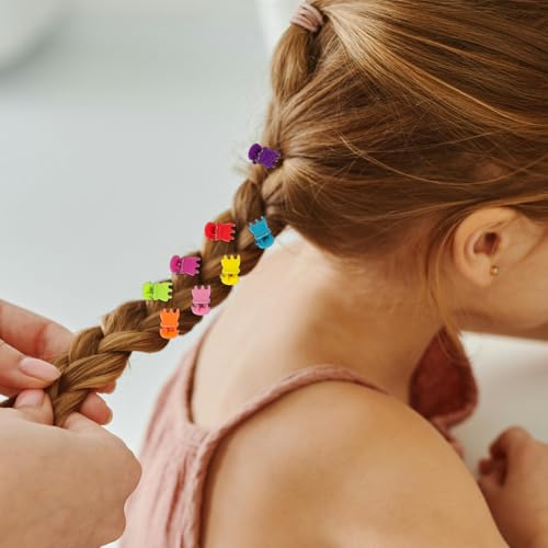50 PCS Mini Hair Claw Clips， Bangs Strong Grip Multifunction Clamp Clips. (Bright colors) - color: Bright colors