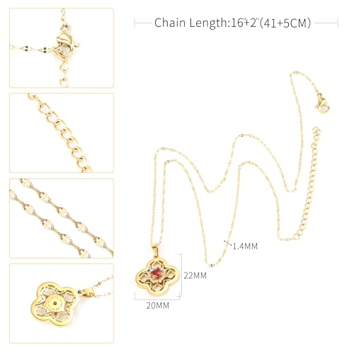16 Inch Women's Pendant Necklace Chains - 5 Different Pendant Designs, Dainty Adjustable Chains(Gold/Silver) - color: gold5