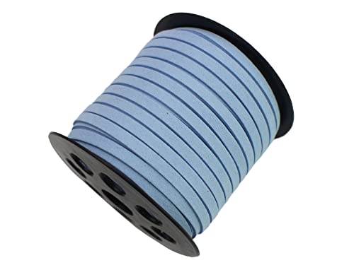 Blue Faux Leather Cord for Jewerly Making 5mm 40 Yards Suede Cord Necklace String Thin Leather Lace Velvet Lace Craft Cord for Bracelet-Choker-DIY Projects - size: 40 Yards Light Blue