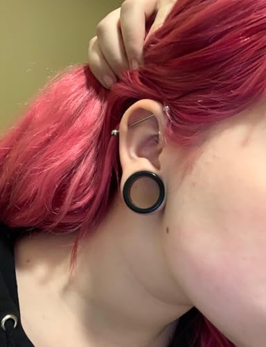 6G-50mm Acrylic Thin Black Gauges for Ear lightweight Tunnels Black Double Flared Ear Flesh Plugs Tunnels Earrings for Women Men - color: 34mm = 1 5/16 inch = 1.34 inch