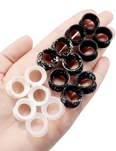 Jenxnjsjo 14g to 7/8in Ear Gauges Plugs Tunnels Taper Earrings Stretching Expander Kit Set for Women Men - color: 043: Silicone Double Flare Ⅲ, size: 0000g (1/2in / 12mm)