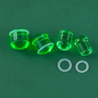Precise Dimensions Set Color Acrylic O-Ring Ear Plugs Tunnels Gauges Stretcher Piercings Kit - color: Green, size: 10-14mm
