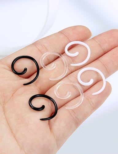 14-00G Ears Gauges Tunnels Plugs for Women Acrylic Spiral Snail Ear Gauge Septum Stretching Kit Earring Expander Stretcher Earrings Piercing Jewelry for Women Men - style: 14G Tapers