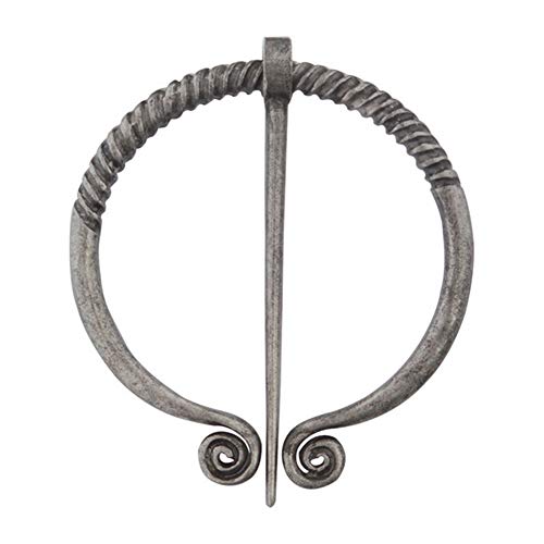 Vintage Viking Brooch Pin Lapel for Women Men Cloak Scarf Shawl Buckle Clasp Pin Brooches Penannular Brooch and Pin Sets Jewelry - color: 05 Silver