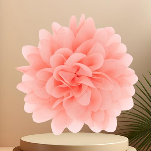 Satin Fabric Large Flower Brooch Pin Dainty Handmade Big Rose Flower Brooches Blossom Lapel Pins Silk Camellia Flowers Pin Wedding Dance Prom Party Banquet Dresses Suit Clothes Jewelry for Women - color: Watermelon Red