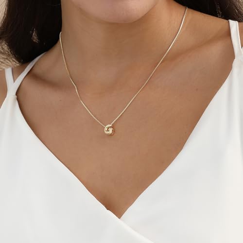 14K Gold Plated Bubble Letter Necklace, Tarnish Free and Waterproof Dainty Initial Necklace for Women, Trendy Personalized Gold Jewelry Gift for Her - color: Gold, style: G