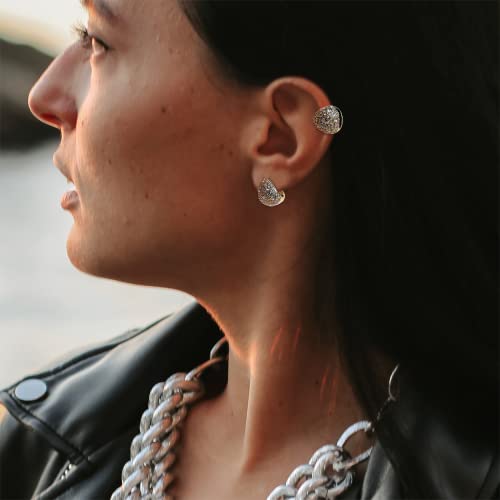 Sonateomber Gold Chunky Crystal Hoop Earrings for Women, Trendy Statement Sparkly CZ Rhinestone Thick Open Hoops Earings Hypoallergenic Wedding Prom Everyday Accessories Fashion Jewelry Gift - color: White