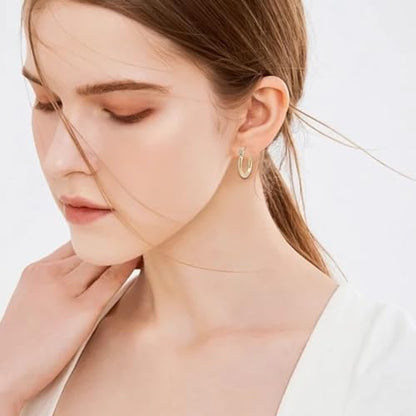 Beebeecraft 1 Box 12 Pairs Round Earring Hoops 18K Gold Plated Stainless Steel 15mm Circle Rings French Small Decorative Jewelry Hoop Earrings Rings for Women Ear Piercing Jewelry Crafts DIY Decor - size: 15x2mm