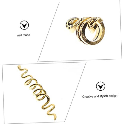 6pcs Hair Jewelry Set for Women Hair Clips Charms Cuffs Rings Spiral Coils Dreadlock Accessories for Braids