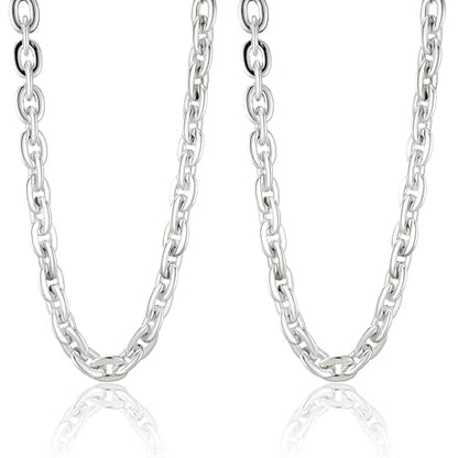 Passed colorfast test 39-inch Large Plastic Chain Necklace with Gift Box | 2/4 Pack with Gift Box,Gold Plastic Chain,Hip Hop Rapper Style, Fade Resistant,Detachable,for Parties, Awards,Prizes, Unisex - color: Silver-2pcs