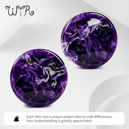WYR Acrylic Ear Gauge 4pc Set (2 Hollow & 2 Solid): Lightweight Hypoallergenic Ear Plugs for Daily Wear & Piercing Expansion - color: Purple, size: 1/2"(12mm)