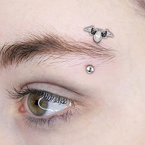 Anicina Rook Curved Barbell Piercing Jewelry Surgical Steel Rook Earrings Eyebrow Rings for Women Horseshoe Rook Eyebrow Septum Piercing Hoop 16G Silver Black - color: A1- black silver- 10mm