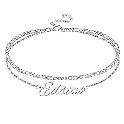 Ankle Bracelet for Women Personalized Name Anklet 18K Gold Plated Custom Dainty Anklet Bracelet Beach Jewelry for Girlfriend - color: Style 08