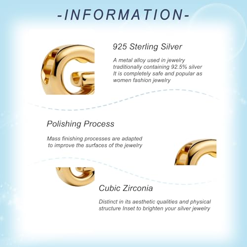 Gold Letter Charms A-Z for Bracelets 925 Sterling Silver Alphabet Initial Charms Beads Jewelry Gifts for Women - color: G