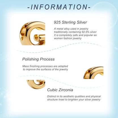 Gold Letter Charms A-Z for Bracelets 925 Sterling Silver Alphabet Initial Charms Beads Jewelry Gifts for Women - color: G