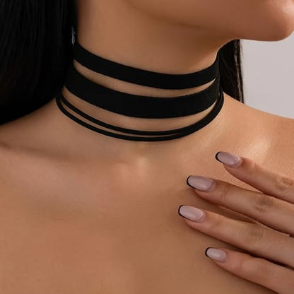 3pcs Black Choker Necklace for Women Black Velvet Choker Set Layered Classic Chokers for Women Adjustable Gothic Lace Collar Necklace for Party Cosplay Christmas Birthday Jewelry Gifts
