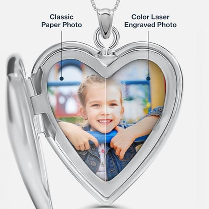 PicturesOnGold.com 14K Gold Filled Floral Heart Photo Locket with Diamond - 3/4 inch x 3/4 inch - Includes 18 inch Chain - style: Locket + 1 Photo