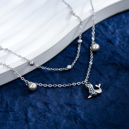 CHIC & ARTSY 925 Sterling Silver Ankle Bracelets for Women, Adjustable Layered Foot Chains with Nature & Symbol Charms, Lightweight Comfort Fit Boho Beach Everyday Jewelry - color: 1# Dolphins Anklet